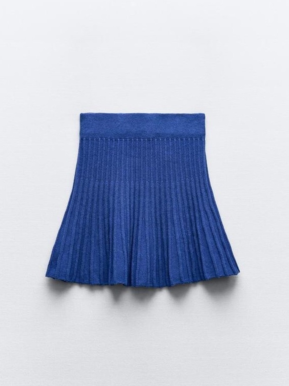 Elle Ribbed Pleated Skater Skirt in Royal Blue Purple